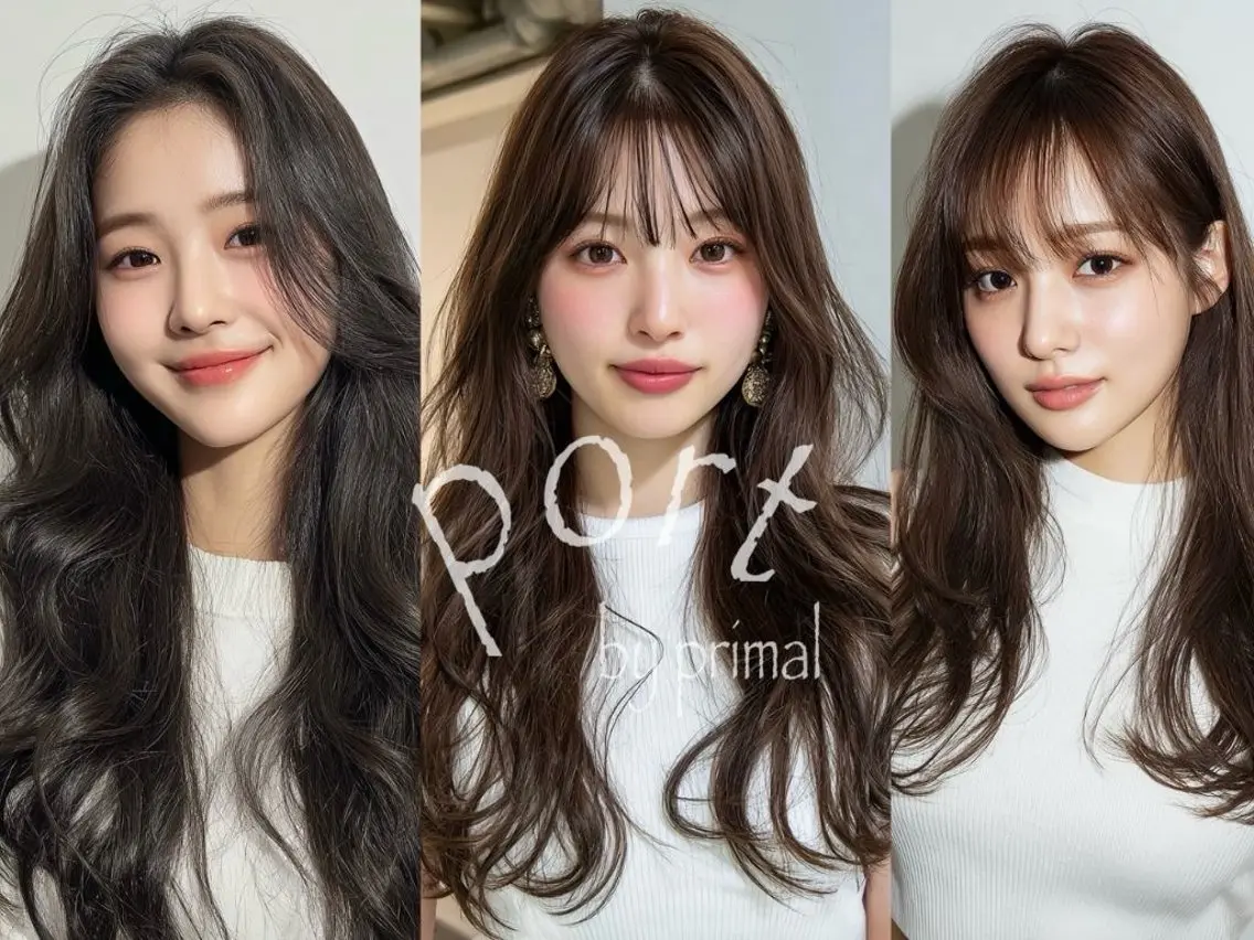 ロング カラー ブリーチ毛縮毛矯正 👑山口のヘアスタイル