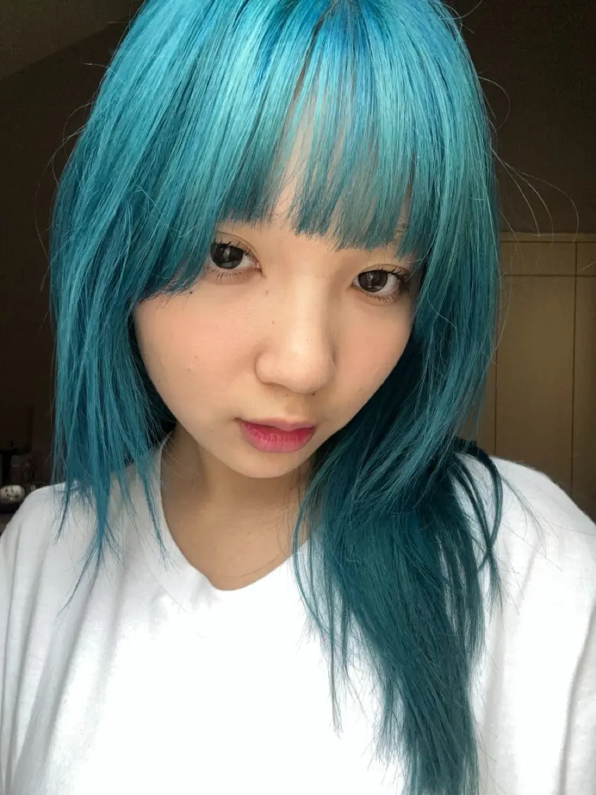 ロング カラー ヘアアレンジ ブルーカラー ヘアカラー トリートメント minto/ パーマモデル募集中のヘアスタイル