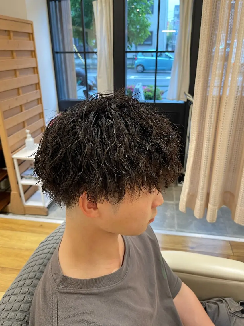ショート パーマ メンズ 【木場✂️理容室】 メンズ清潔感カットのヘアスタイル