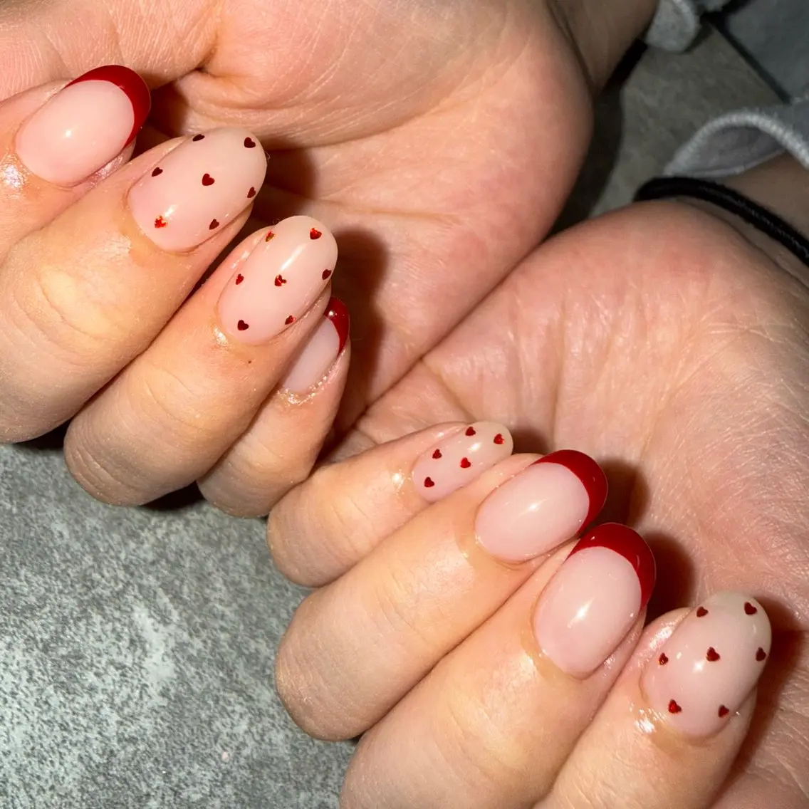 ネイル フレンチネイル ハート バレンタイン ハンドネイル yuki nail...のネイルデザイン