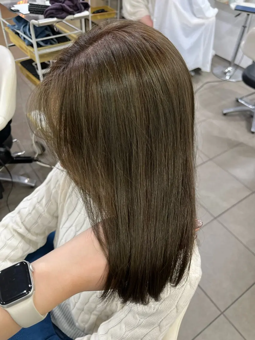 ミディアム カラー カット ヘアカラー トリートメント レイヤー／ボブ/艶髪 🎀ENA🎀のヘアスタイル