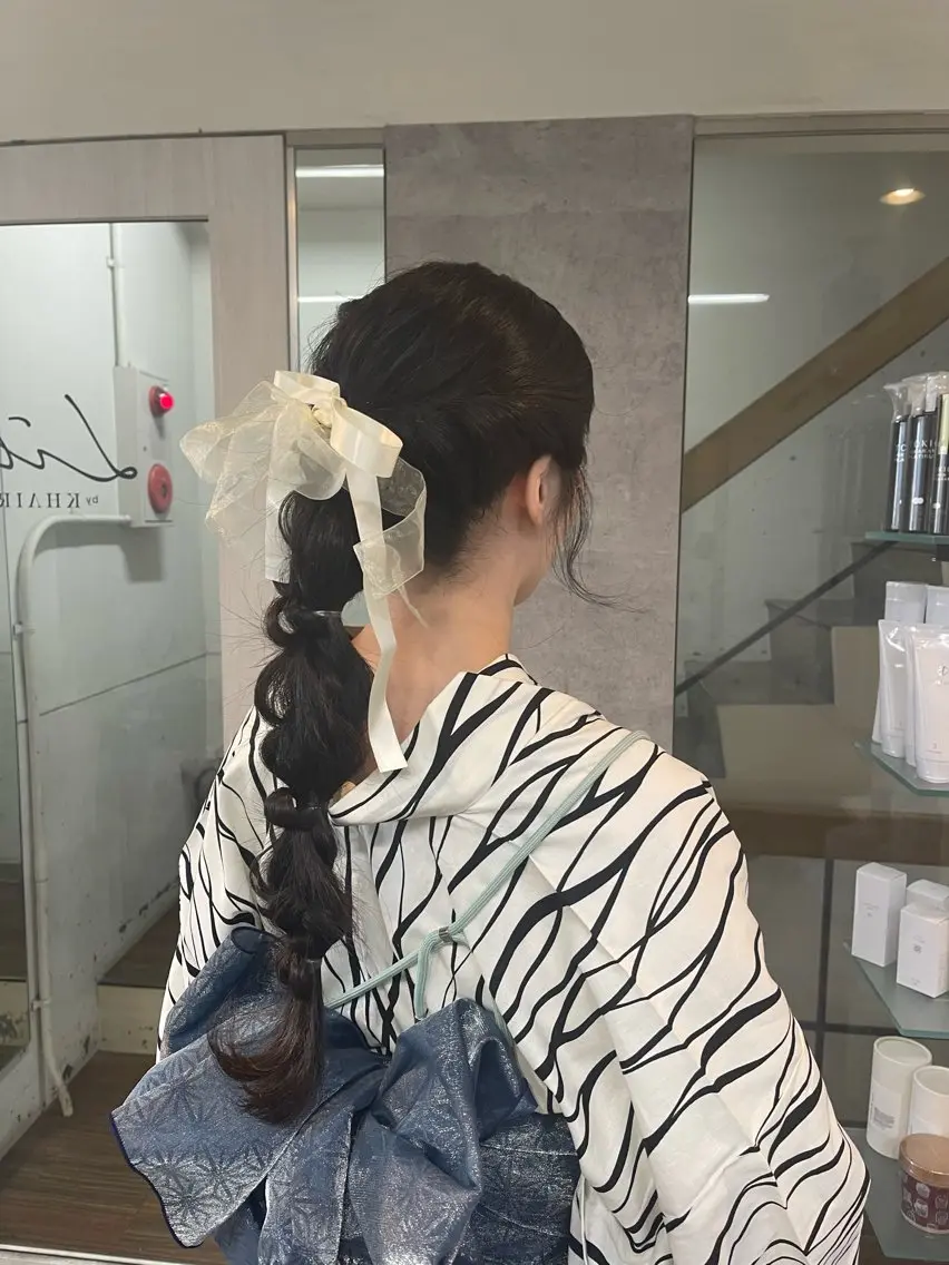 ヘアアレンジ 浴衣 愛　莉/大阪美容室 /ケア・艶カラーのヘアスタイル