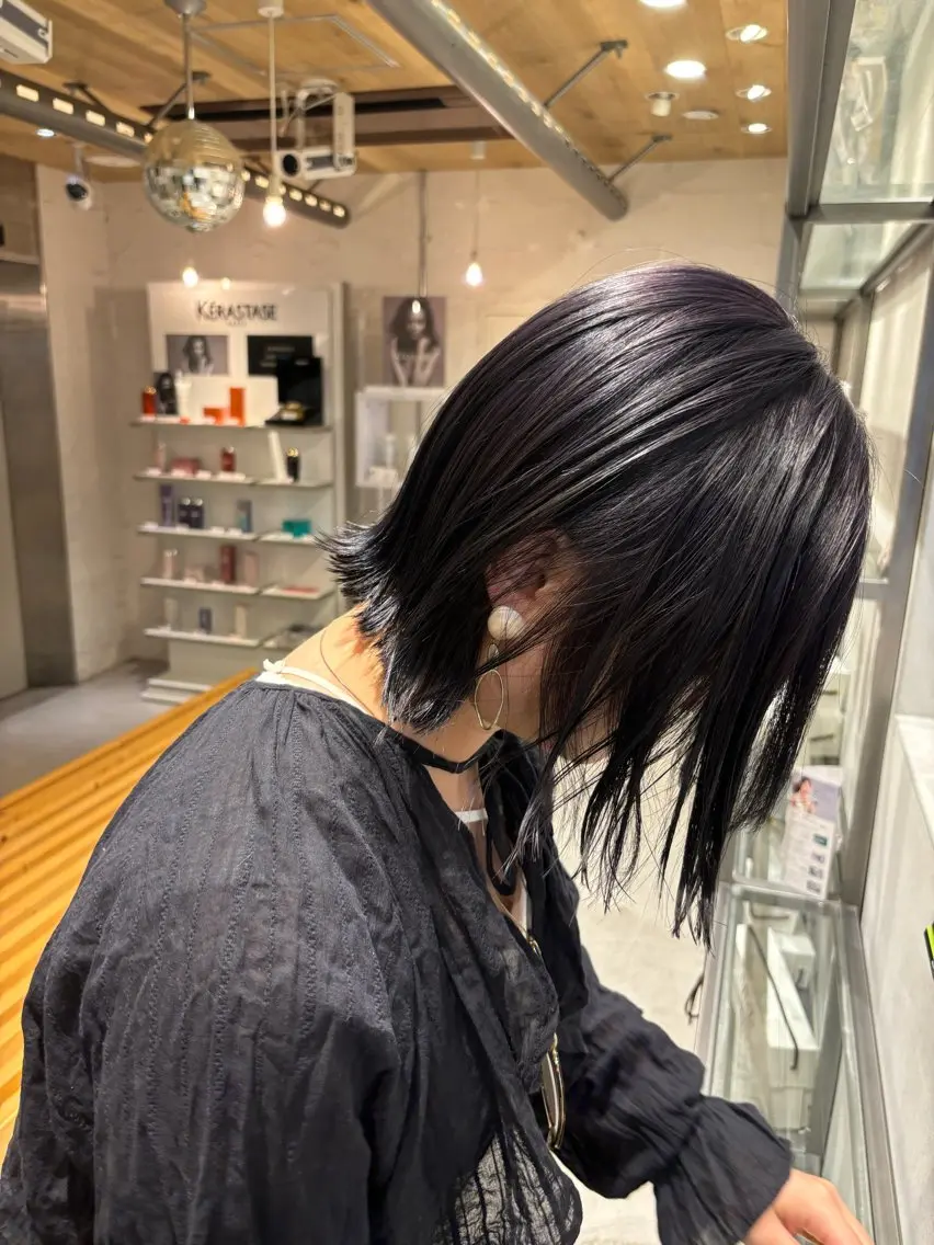 ショート カラー ブリーチ パープルカラー ravens代表 ヒロムのヘアスタイル