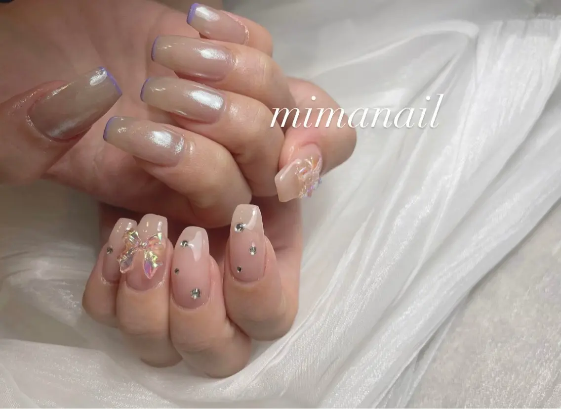 ネイル リボン ハンドネイル mima nailのネイルデザイン