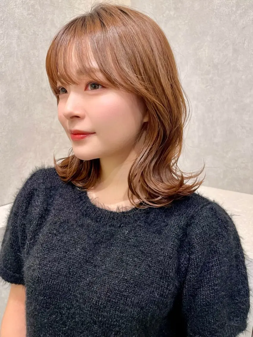 ミディアム カラー ヘアアレンジ ✨レイヤー/ 透明感カラー✨冨永剛のヘアスタイル