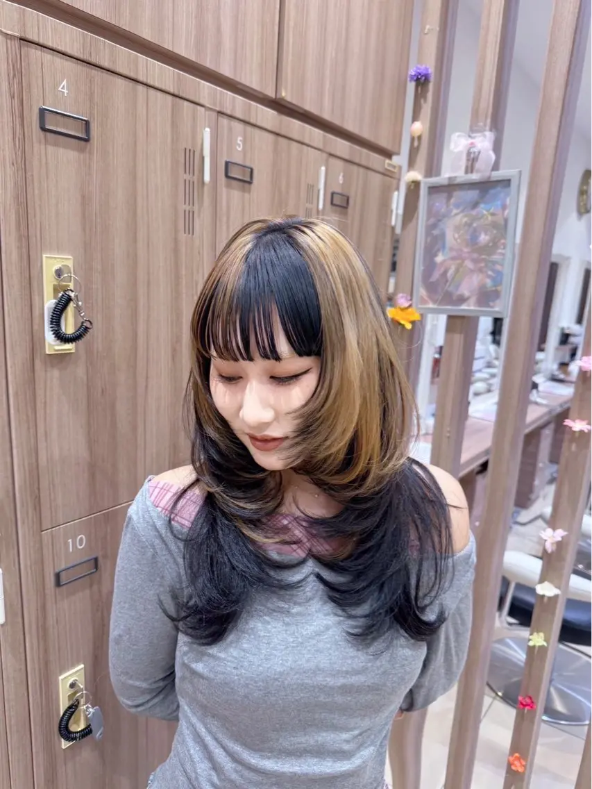 ロング レイヤーカット カット 横浜/韓国/レイヤー カット/ユイナ🎀のヘアスタイル