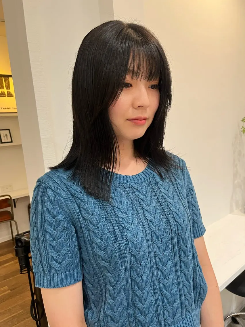 ミディアム カラー ヘアアレンジ ブリーチ オリーブグレー トリートメント カット ヘッドスパ 無料カットモデル‪✨ ✂️Nanami🌷のヘアスタイル