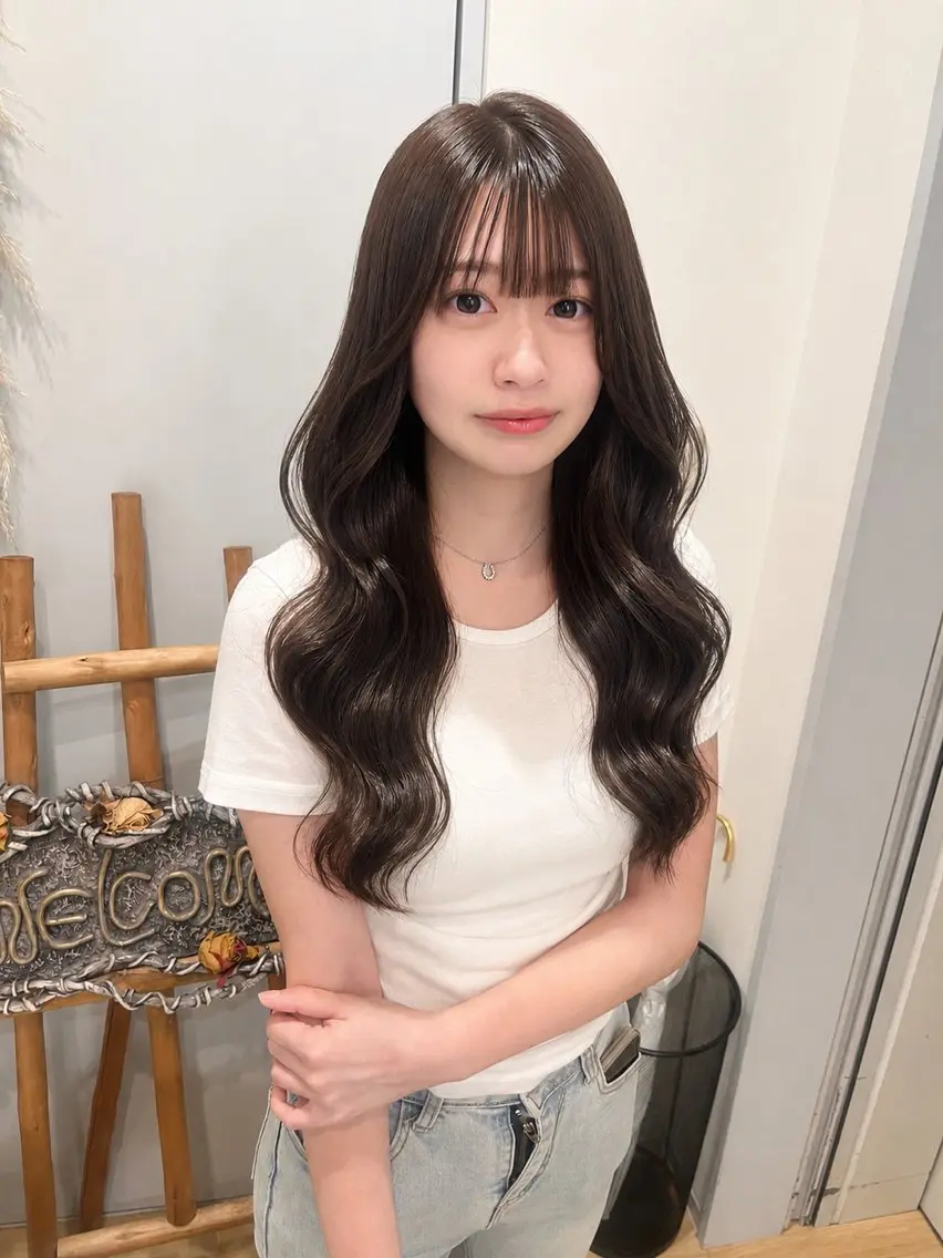 ロング カラー 長谷川 愛花のヘアスタイル