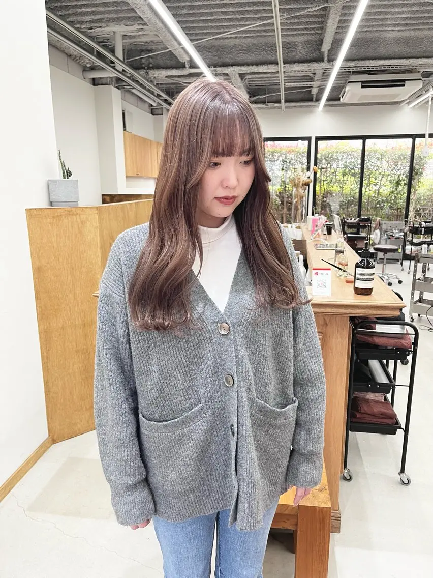 ロング カラー ヘアアレンジ ブリーチ ena/ブリーチなし 透明感・レイヤー🎀のヘアスタイル