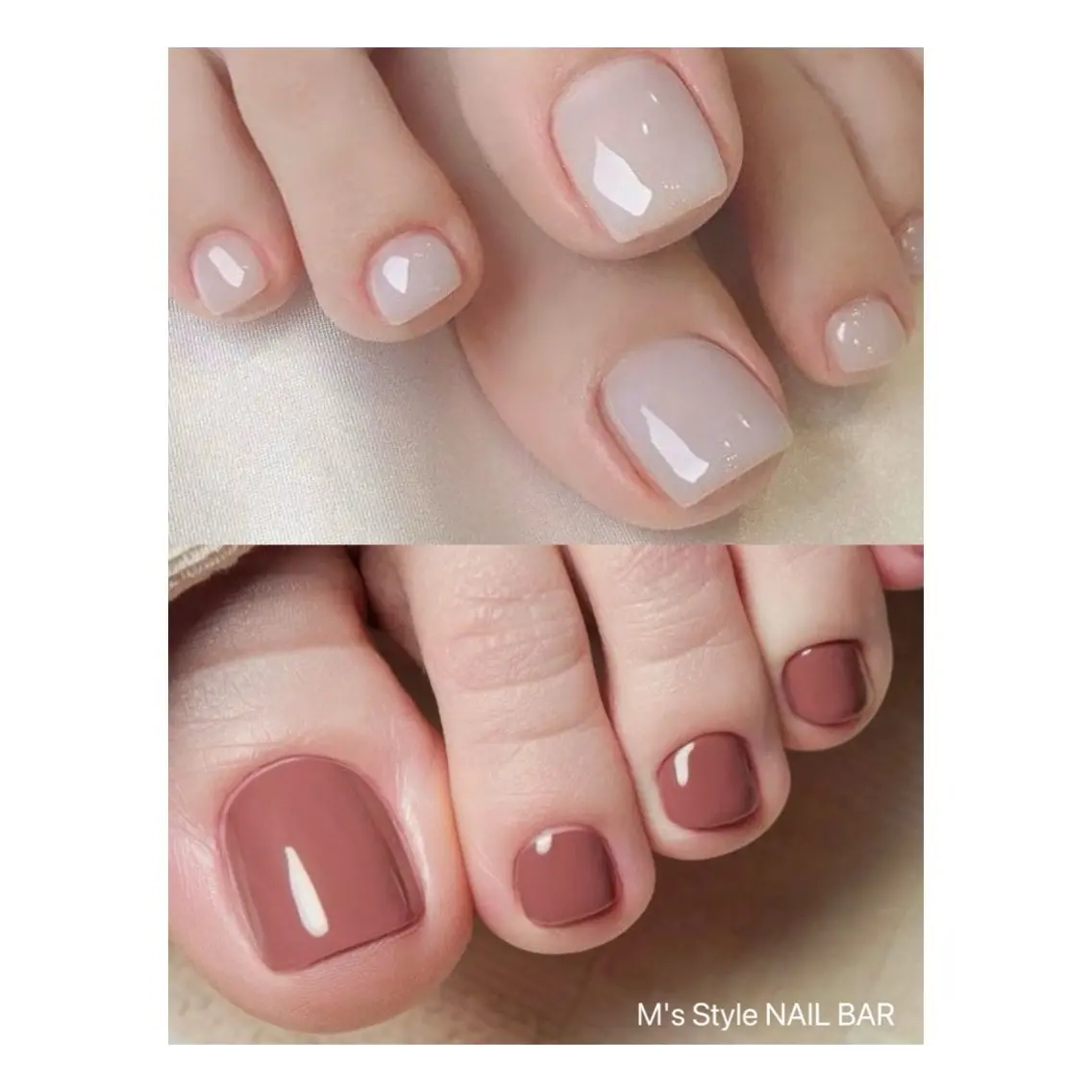 ネイル フットネイル ジェルネイル ワンカラーネイル フットネイル M's Style NAIL BARのネイルデザイン