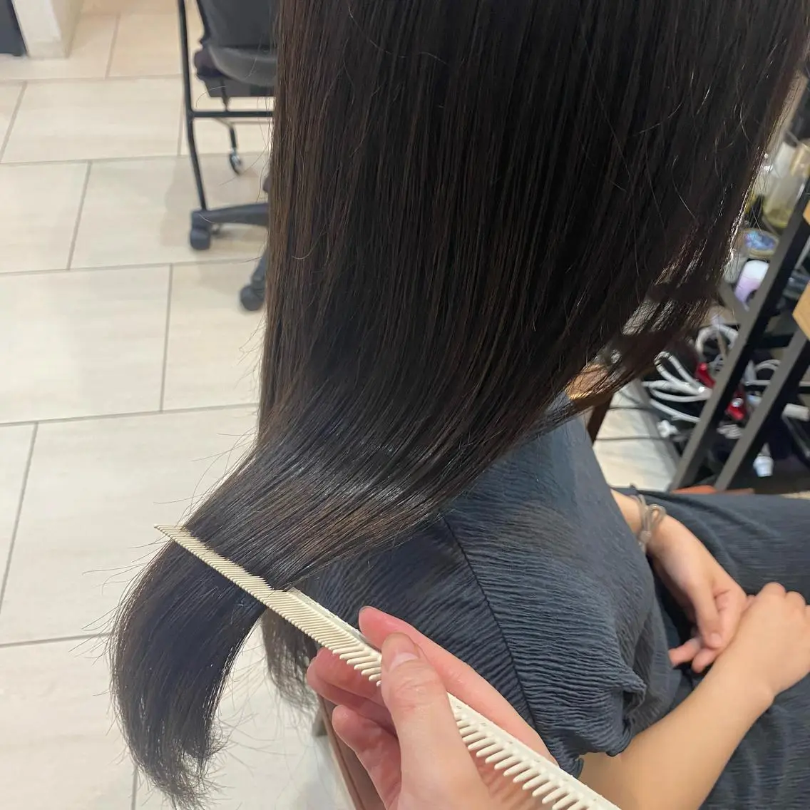 ロング カラー 髪質改善 あやめ【顔まわり/レ イヤー/柔らかカラ】のヘアスタイル