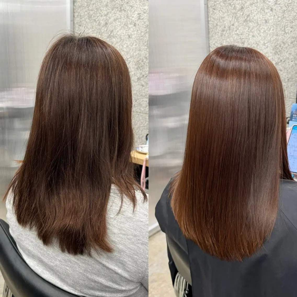 セミロング カット ヘアカラー 縮毛矯正 トリートメント 髪質改善/浅沼 亮のヘアスタイル