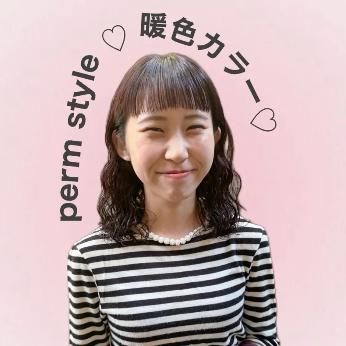 ミディアム パーマ ミディアムパーマ カット ヘアカラー パーマ 大橋 芽衣のヘアスタイル