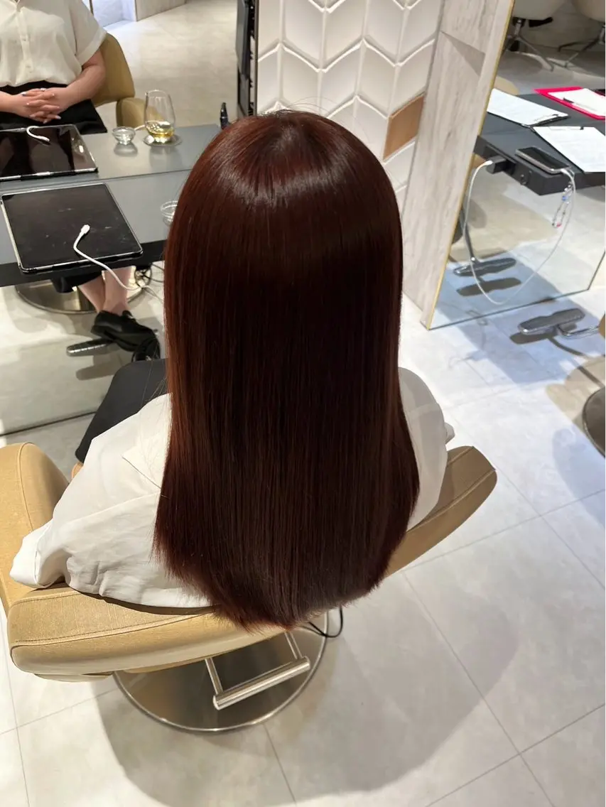 セミロング ピンクブラウン イエローカラー 🤍KIND 堀川留加🤍のヘアスタイル