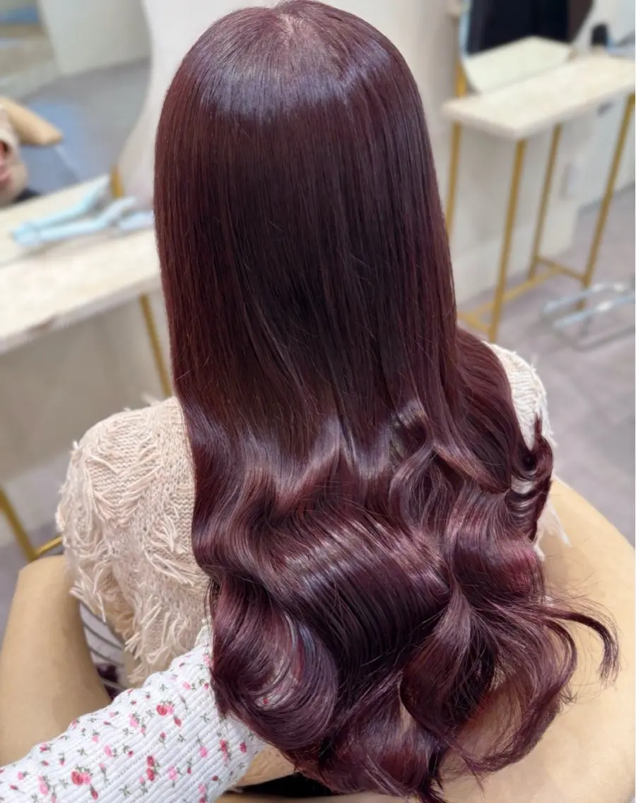 艶暗髪 ピンクカラー 似合わせカット 栄のヘアスタイル