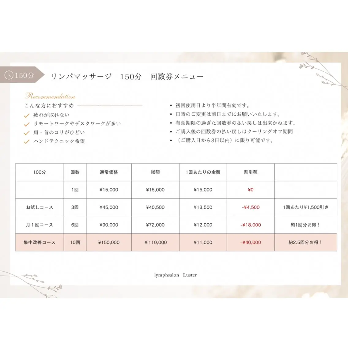 エステ リラク 煌めき輝き⭐︎ 浄化リンパ専門のエステ・リラクイメージ