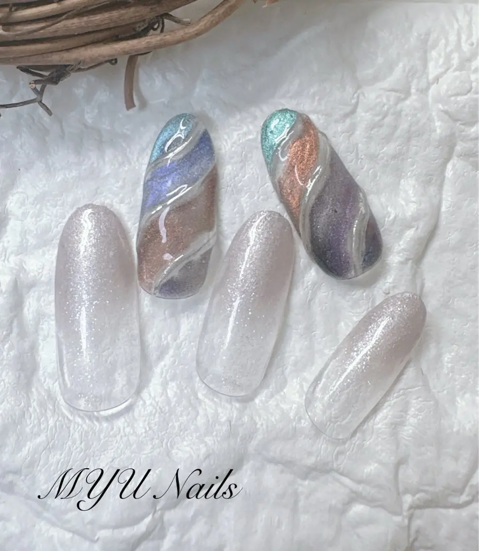 ネイル ジェルネイル 持ち込み ニュアンスネイル パラジェル ニュアンスネイル🌈 MYU Nailsのネイルデザイン