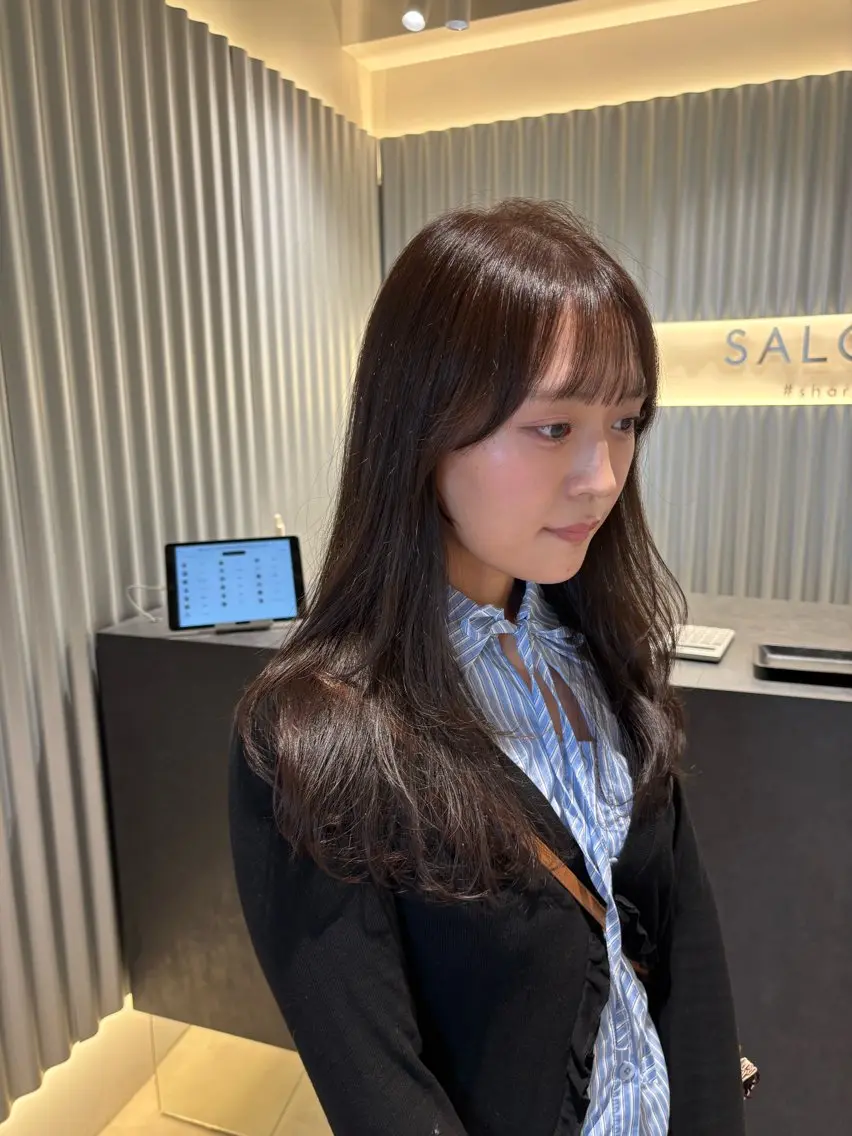 ミディアム カラー パーマ ヘアアレンジ ベージュカラー カット ヘアカラー トリートメント ヘッドスパ ヘアセット 押切 響　のヘアスタイル