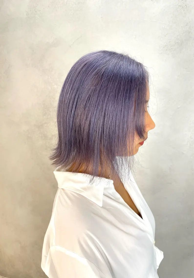 ミディアム パープルカラー 髪質改善⭐️ 桜場のヘアスタイル
