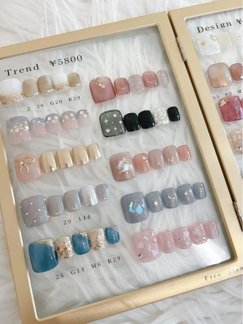 ネイル フットネイル ジェルネイル 韓国ネイル リボン 春ネイル nail salon Lauleaのネイルデザイン