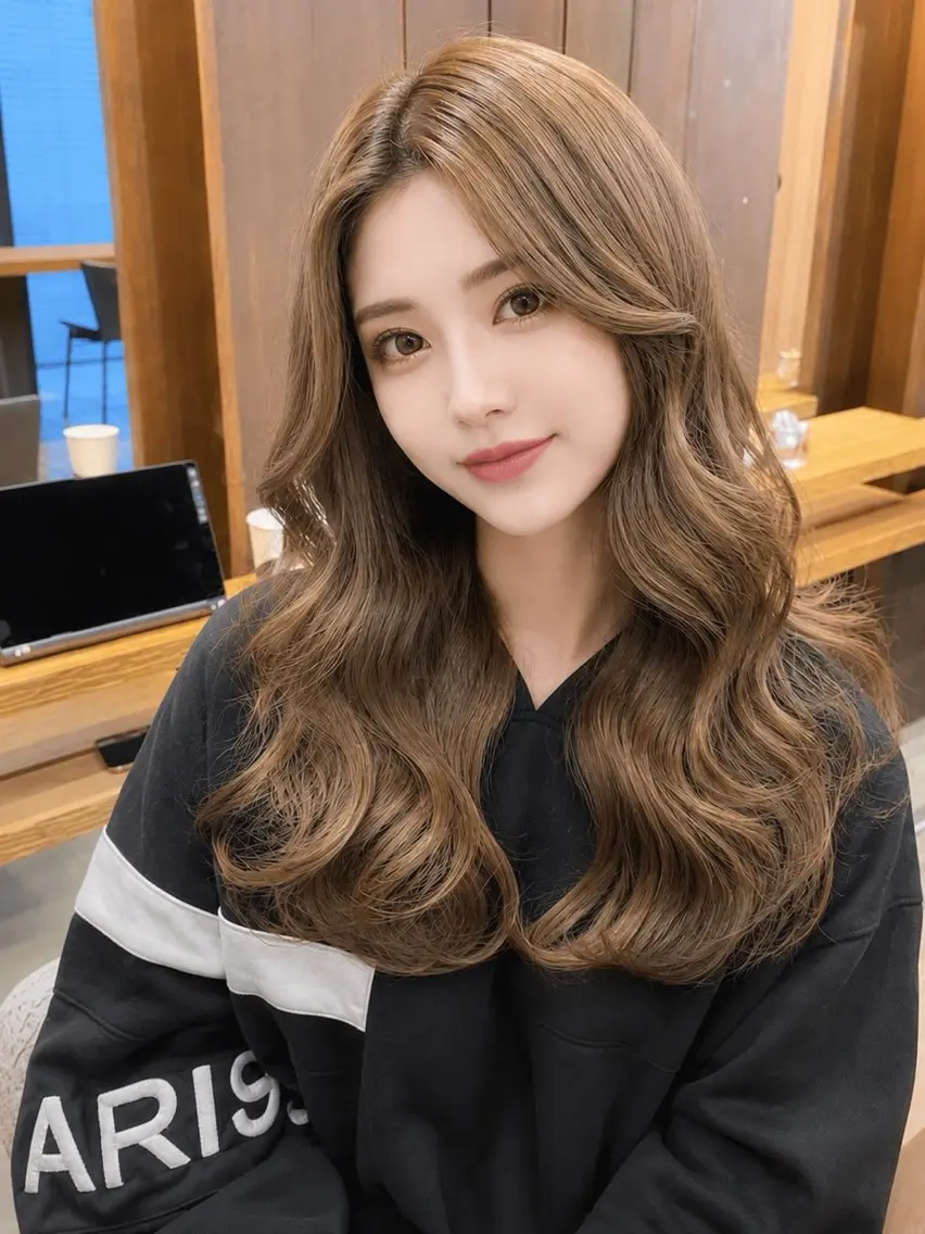 ロング カラー 韓国風ヘア✻透明感 カラー✻yukaのヘアスタイル