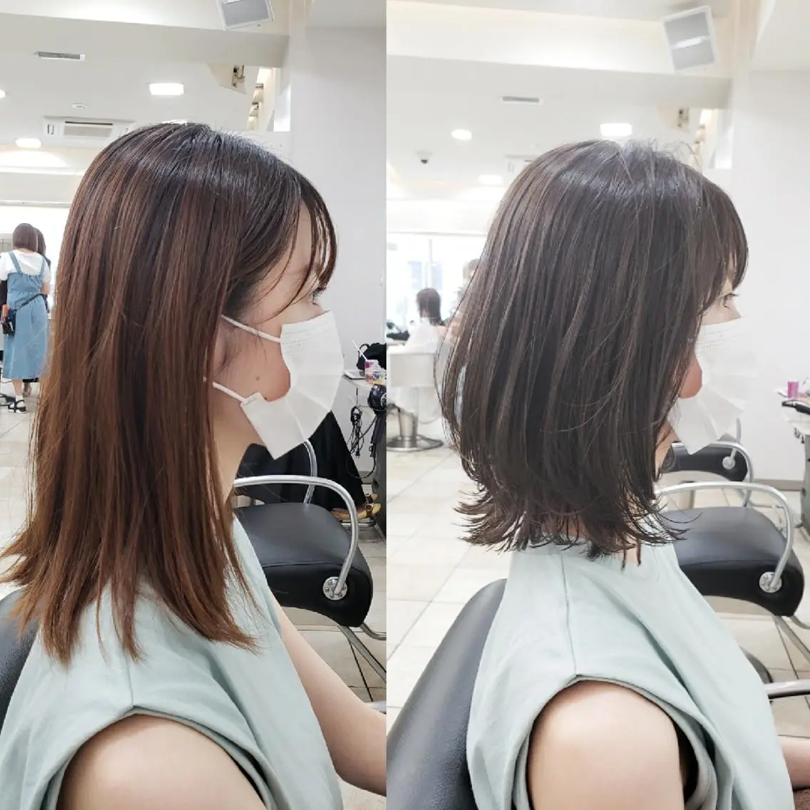 ミディアム カラー イルミナカラー 髪質改善 似合わせカット 縮毛矯正 トリートメント カット ヘアカラー トリートメント ボブ・ロブ　福田 泰久✂️✨のヘアスタイル