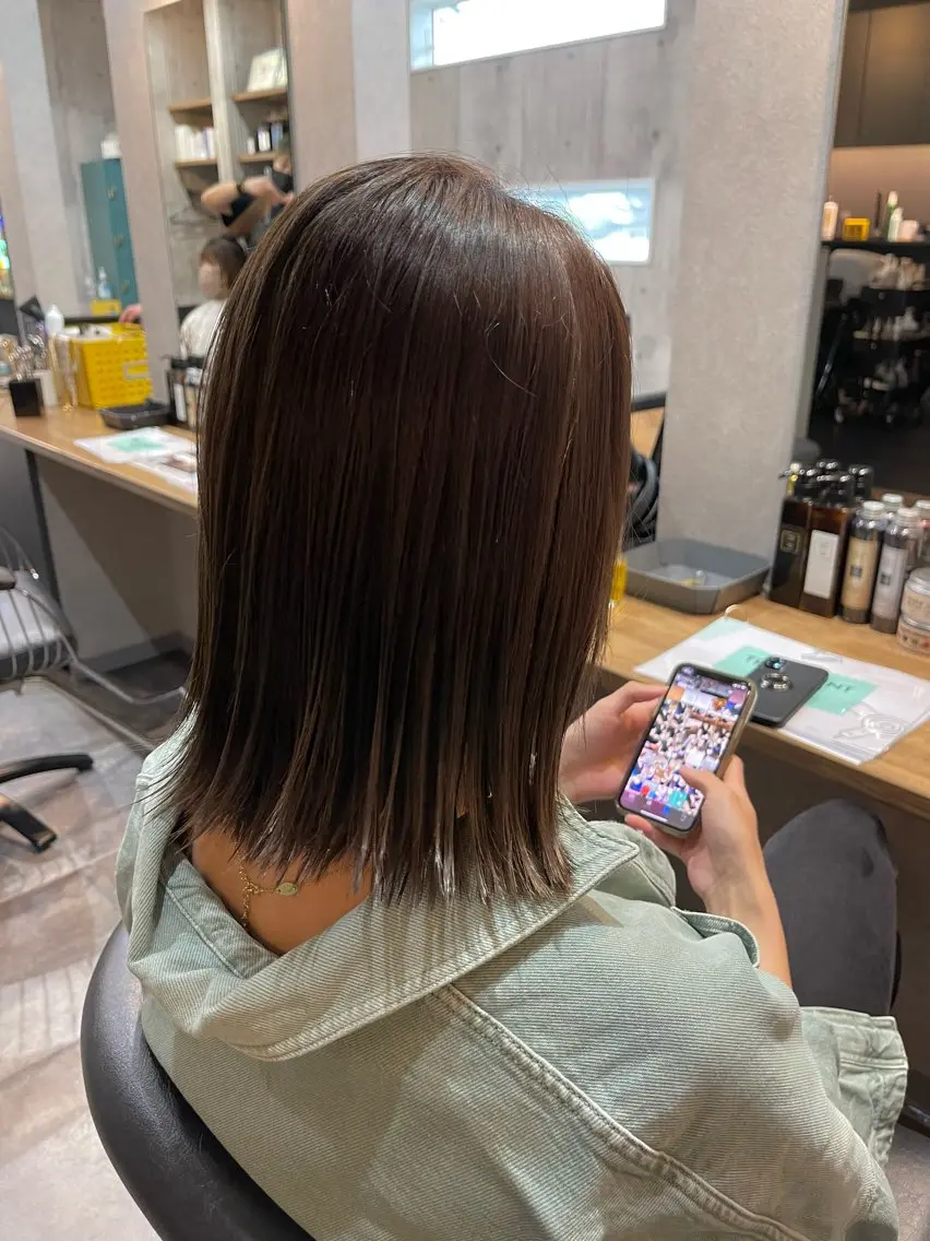 ミディアム カラー 透明感カラー Felice Erikaのヘアスタイル