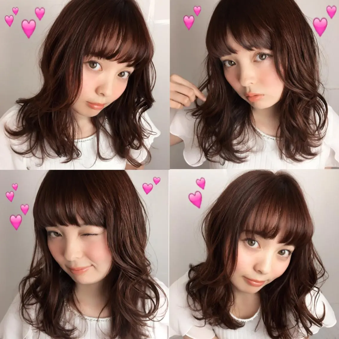 ミディアム カラー ブラウンカラー ピンクカラー ピンクブラウン 韓国ヘア得意❤︎森澤 悠佳のヘアスタイル