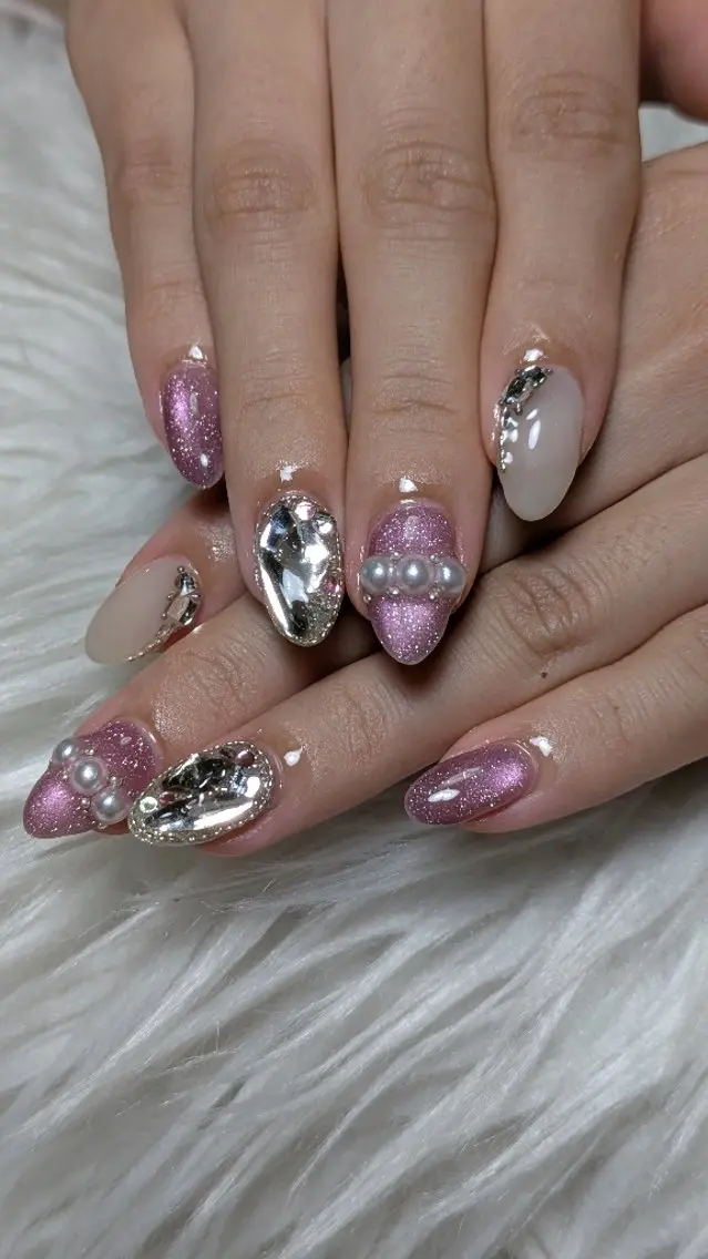 ネイル マグネットネイル 持ち込み シンプルネイル ワンホンネイル ハンドネイル m&pPrivate nailsalonのネイルデザイン