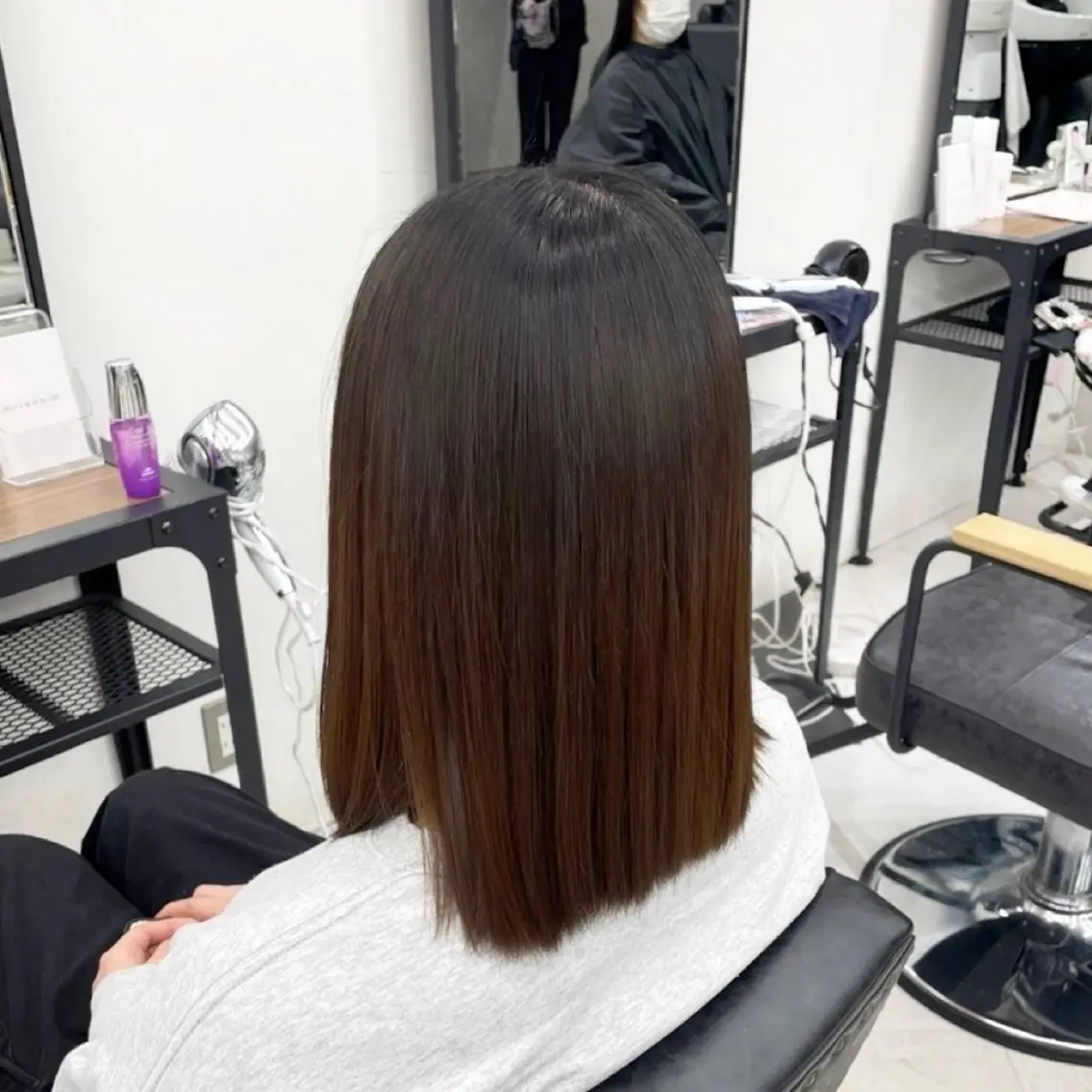 ミディアム カラー パーマ ヘアアレンジ メンズ 髪質改善 トリートメント 酸性ストレート ストレートパーマ mona/ ストレートスタイル✨のヘアスタイル