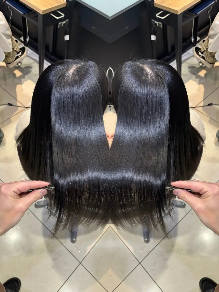 ロング カラー 縮毛矯正 トリートメント 🩵レイヤー✖︎ 髪質改善🩵リョウヤのヘアスタイル
