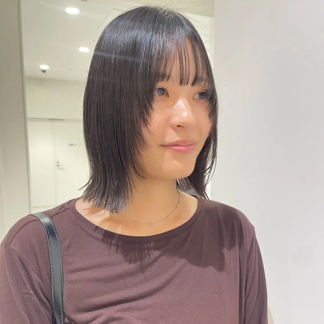 ミディアム ボブ 縮毛矯正 縮毛矯正 🎟ブリーチなし/艶 /暖色🎀くるみのヘアスタイル