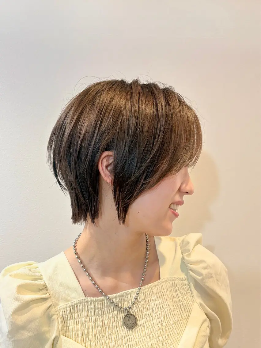 ショート ボブレイヤー ボブ レイヤーカット ショートヘア カット トリートメント ショート/レイヤー/ ボブ/安本和史のヘアスタイル