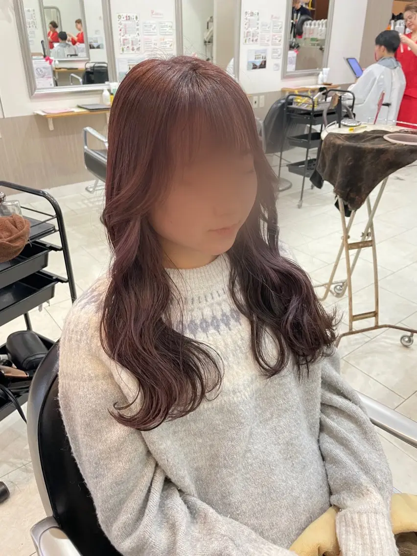 セミロング カラー ブラウンカラー ラベンダーカラー ピンクカラー ピンクブラウン ピンクラベンダー Hika.ハイトーン 髪質改善🩵ᩚ🫧のヘアスタイル