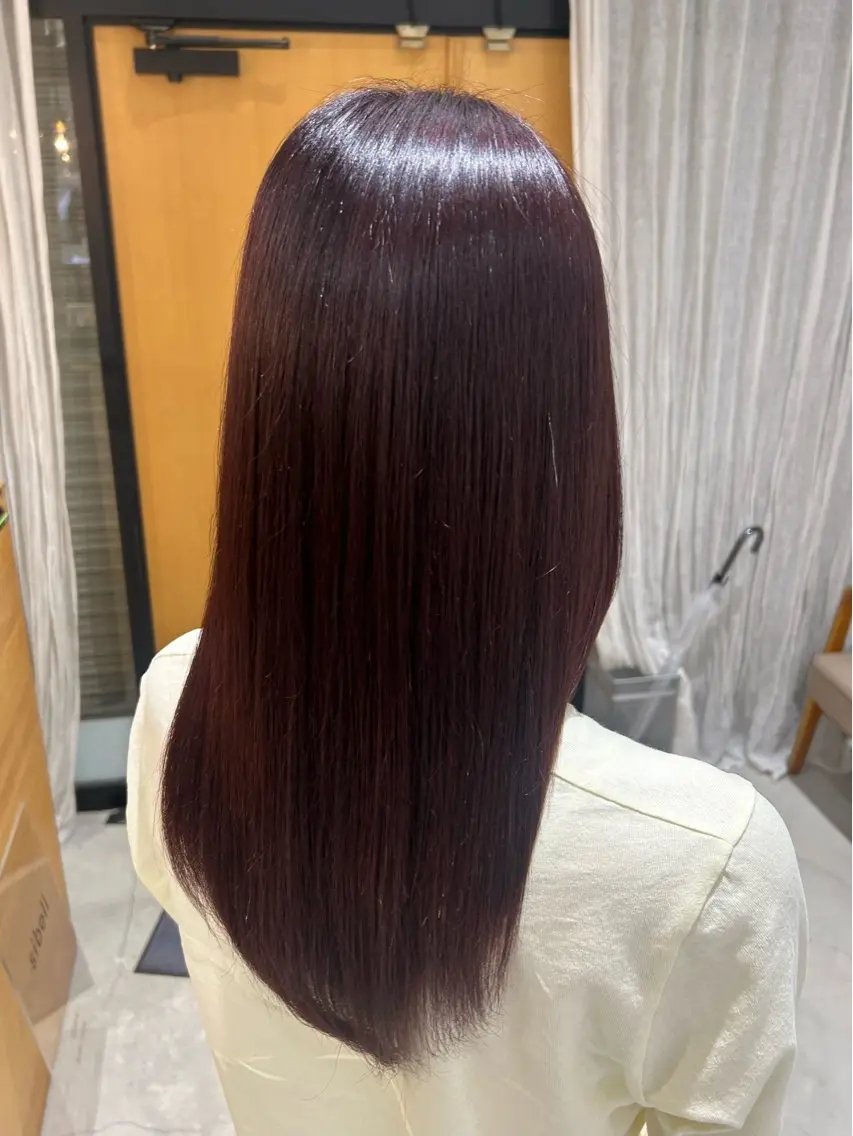 カラー ボルドーカラー ヘアカラー トリートメント カラーモデル /上永谷/みちか୨୧のヘアスタイル