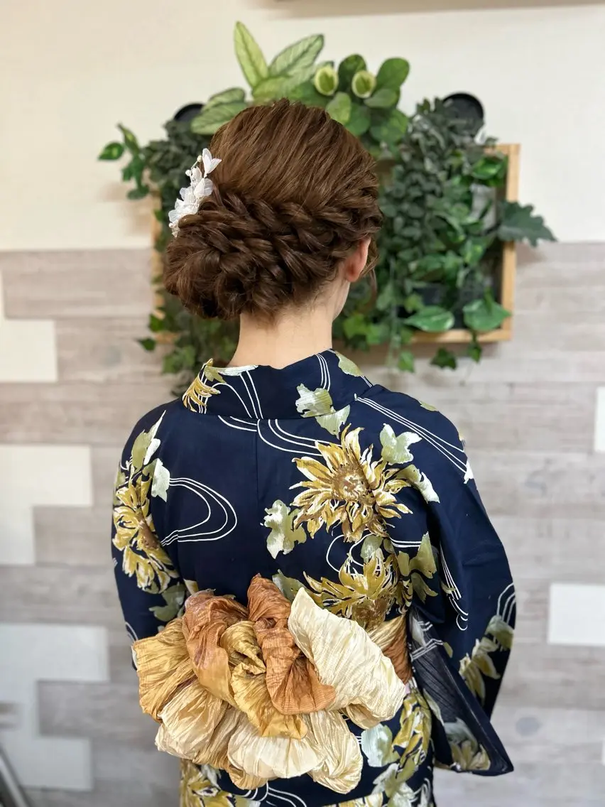 ヘアアレンジ 浴衣 ヘアセット AYA/ヘアセット/ メンズ/コーンロウのヘアスタイル