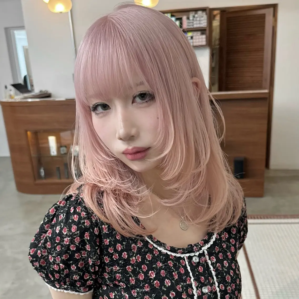 ミディアム カラー エクステモデル募集 💗大阪梅田/川上のヘアスタイル