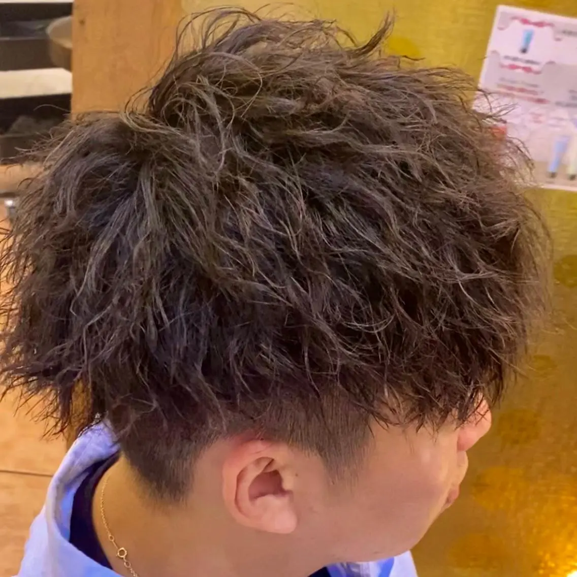 ショート パーマ メンズ メンズパーマ カット ヘアカラー ヘッドスパ メンズ/韓国レイヤー /透明感カラー那須野のヘアスタイル