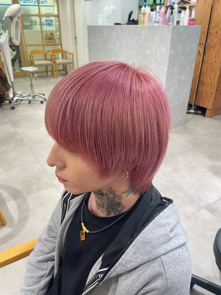 ショート カラー メンズ ヘアカラー トリートメント ENN藤本 大輝艶感カラーのヘアスタイル