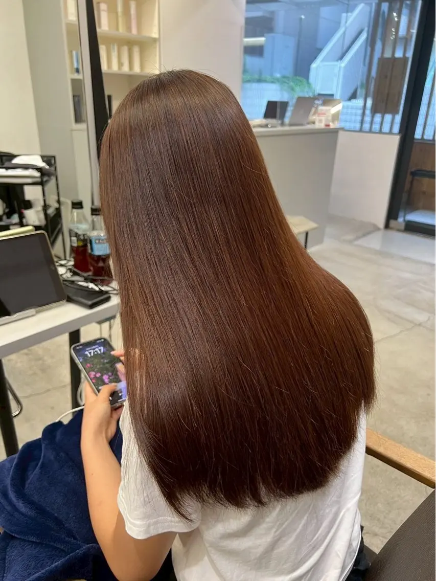 ロング パーマ 縮毛矯正 ハイトーンカラー が絶対可愛い✨泰聖✨のヘアスタイル