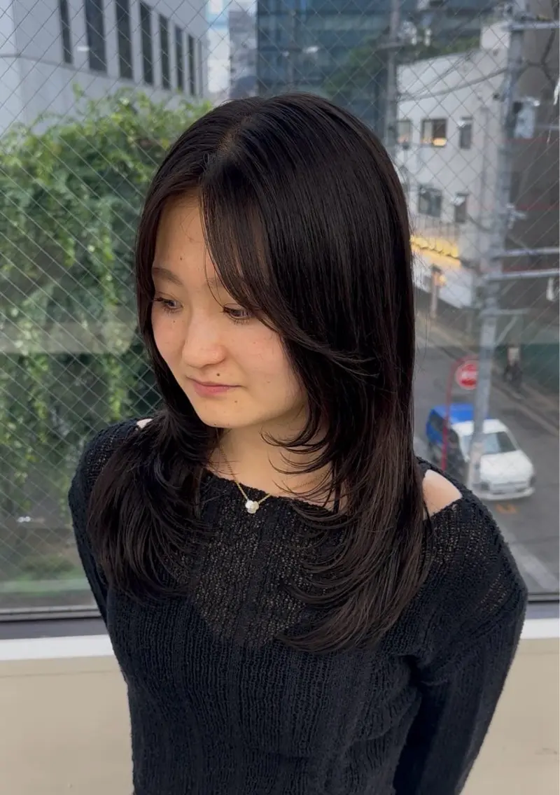 セミロング カット ヘアカラー トリートメント 大人っぽ韓国ヘア🤍 yuma🐈‍⬛のヘアスタイル