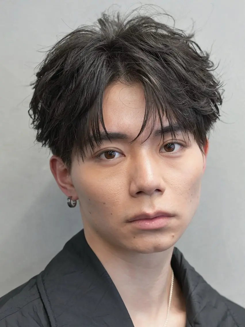 メンズ フェザーパーマ マッシュ メンズパーマ 学生（メンズ向け） メンズツイストパーマ fifth/原宿/ カットモデル/カズのヘアスタイル