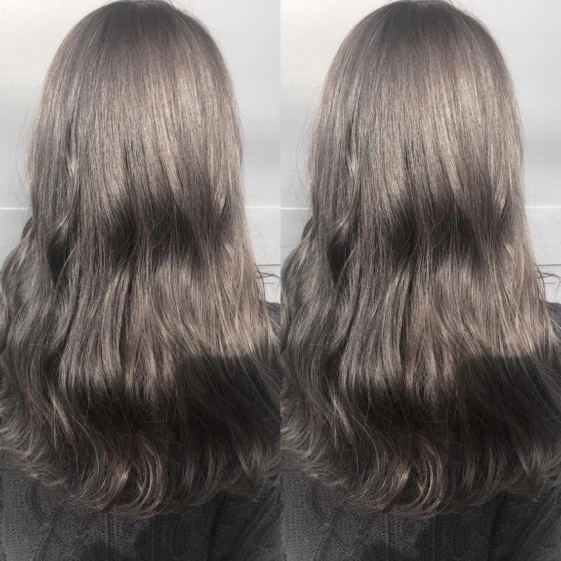 ロング カラー ダークグレー 長谷川 沙紀のヘアスタイル