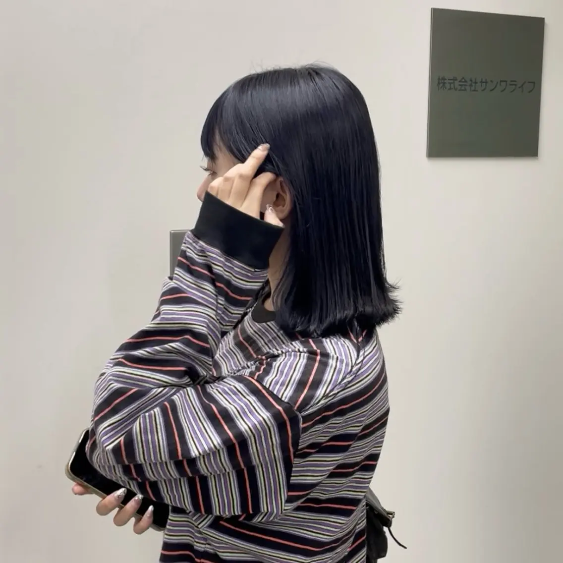 セミロング カラー ディープパープル パープルカラー ❄️透明感カラー ❄️WAOのヘアスタイル