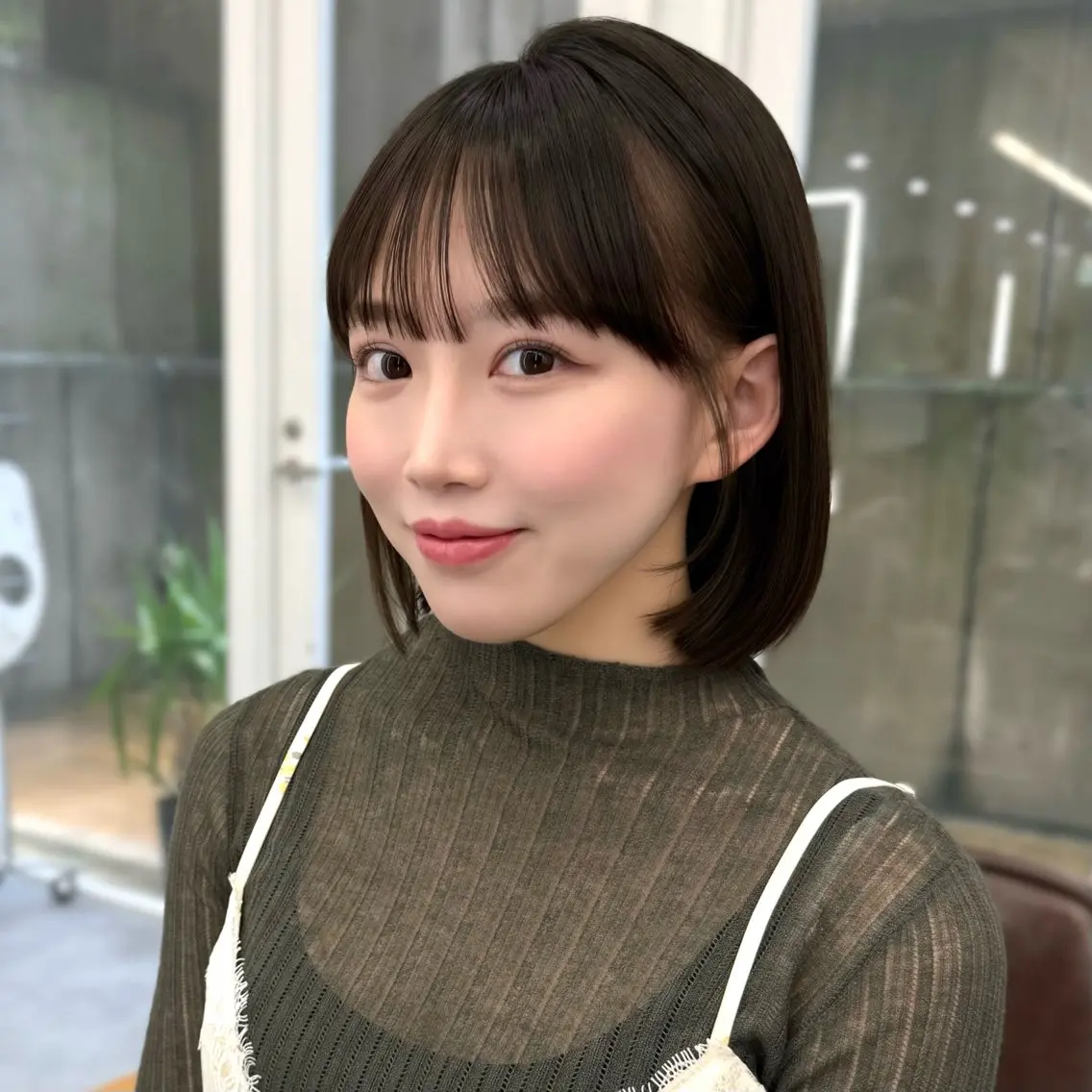 ショート 切りっぱなしボブ ボブ カット 韓国ボブ/縮毛矯正 似合わせ/神山のヘアスタイル