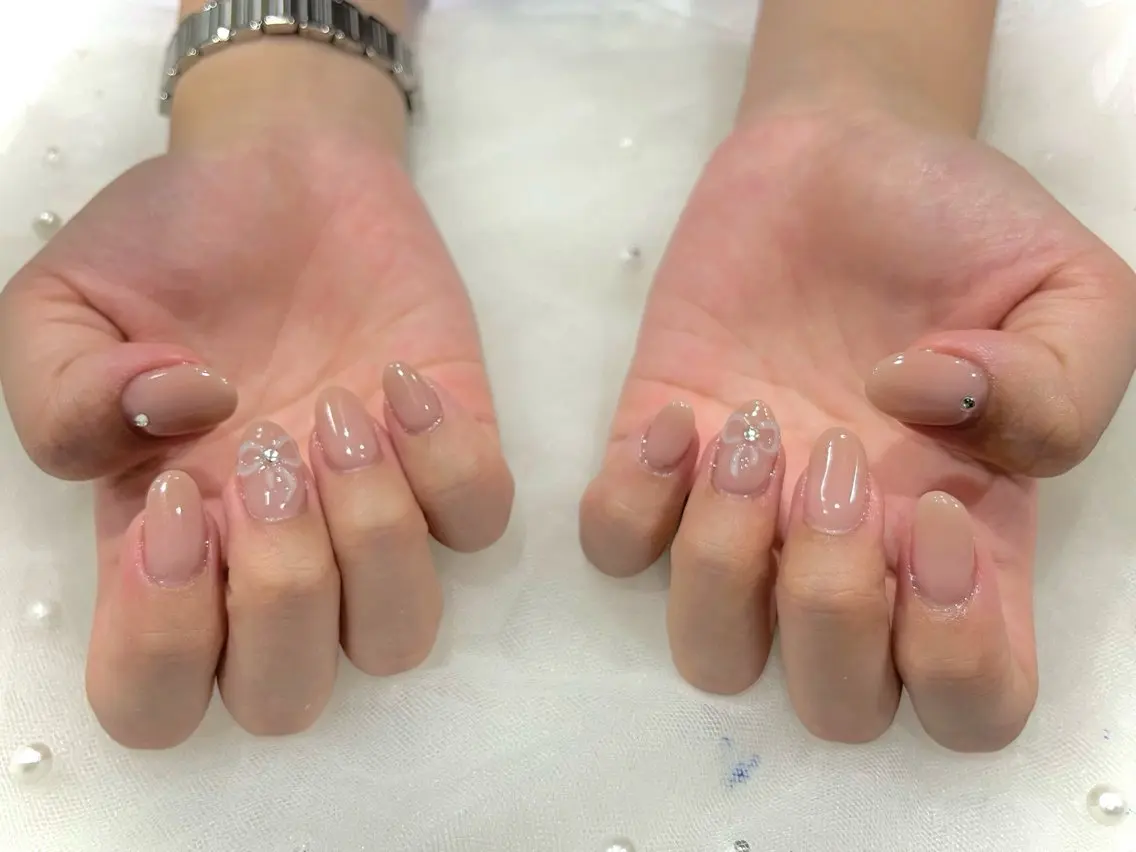 ネイル リボン ハンドネイル Nail salon Cielel⟡Ayaのネイルデザイン