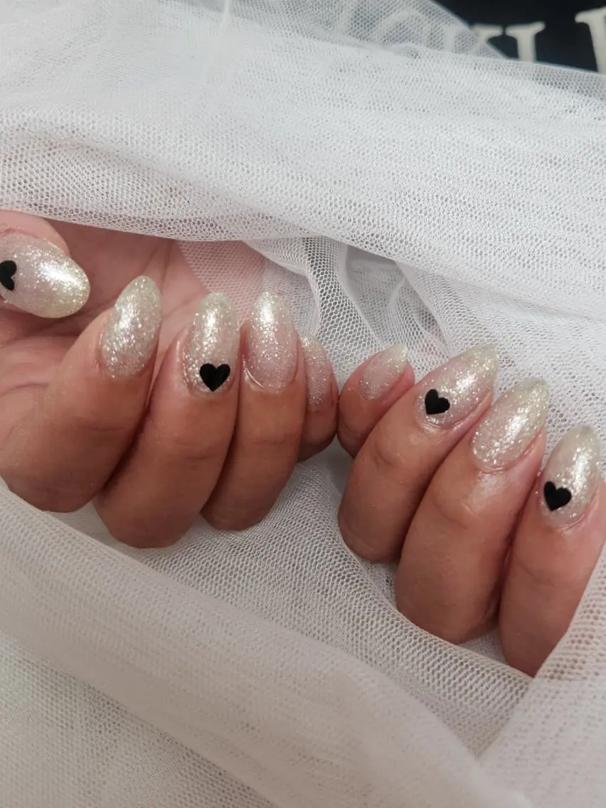 ネイル フラッシュネイル ジェルネイル ハート キラキラネイル 韓国ネイル Nailroom3  古屋のネイルデザイン