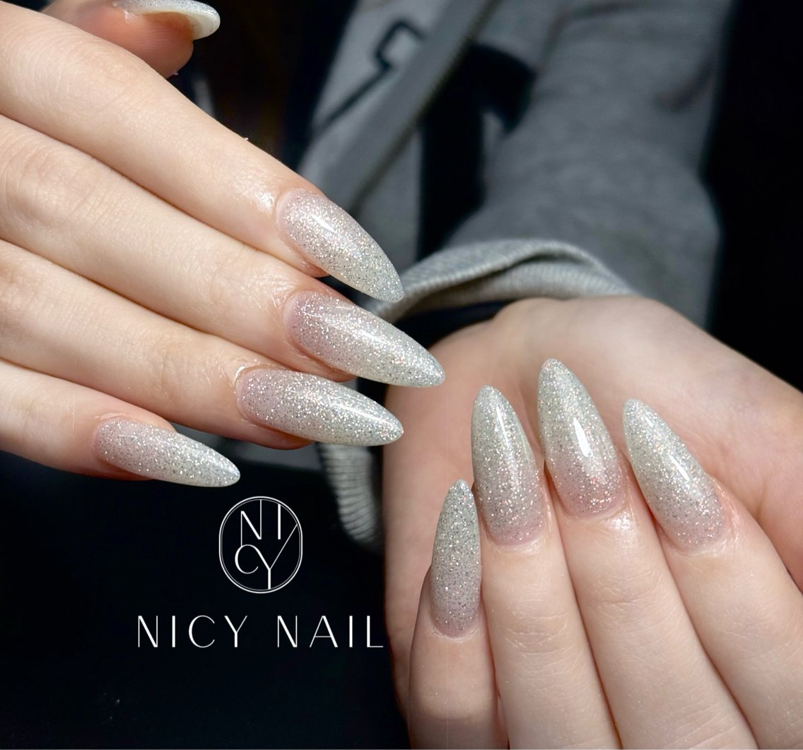ネイル アートネイル オーロラネイル ブルー チークネイル フットネイル ハンドネイル Rika_ Nicy Nailのネイルデザイン