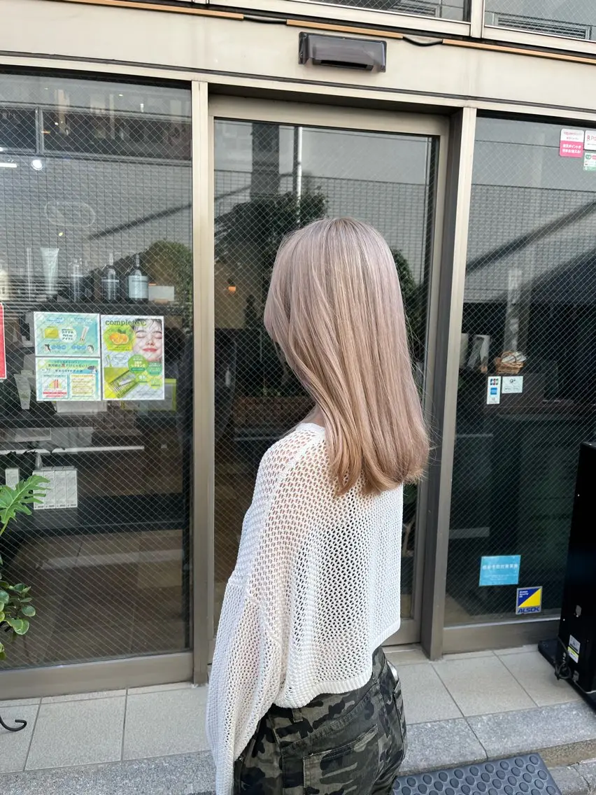 ロング カラー ブリーチ 透明感カラー ハイトーンカラー 川島穂乃香 /メンズスタイル特化のヘアスタイル