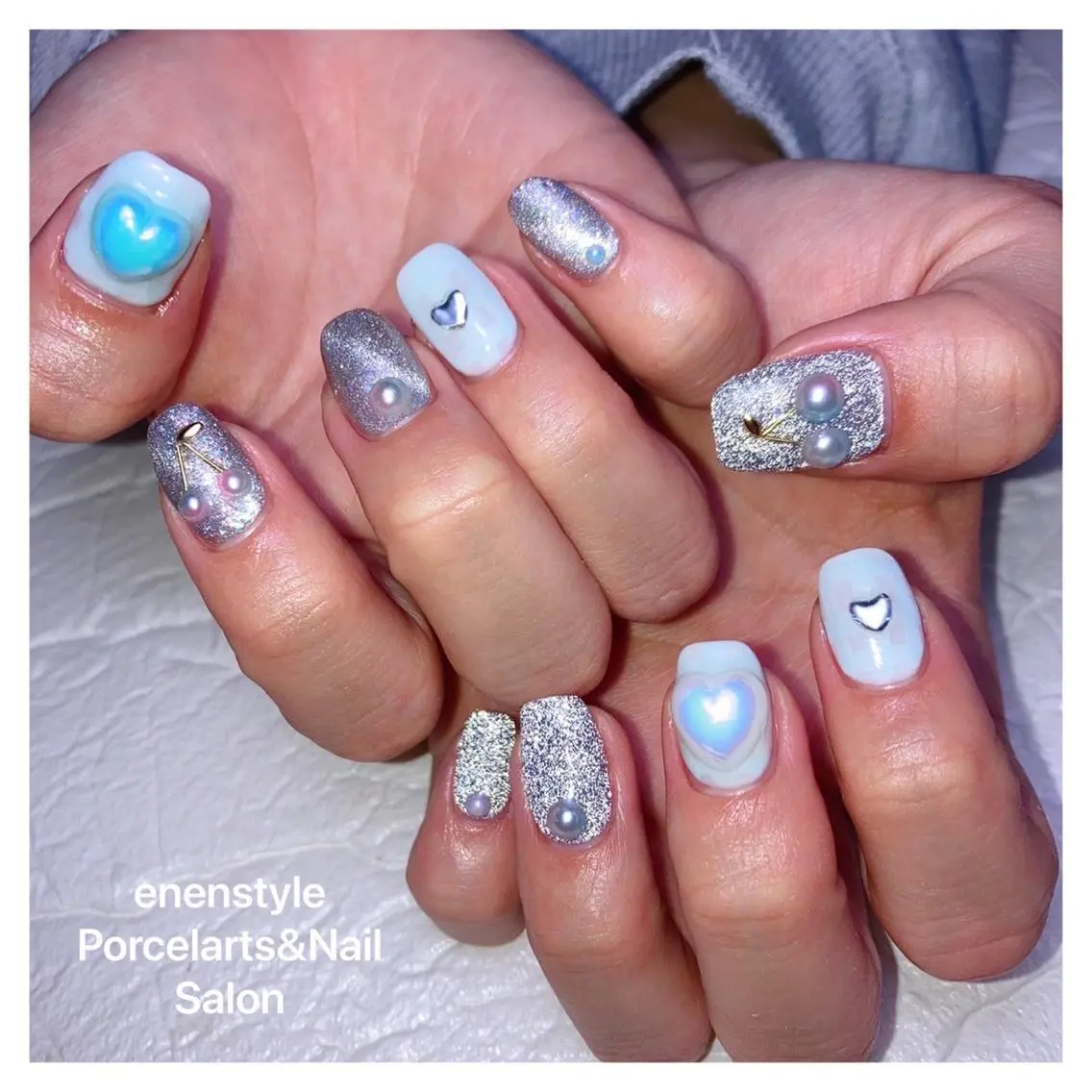 ミディアム ネイル 🐾enen style 🐾のネイルデザイン